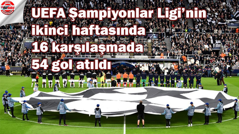 UEFA Şampiyonlar Ligi’nin ikinci haftasında 16 karşılaşmada 54 gol atıldı