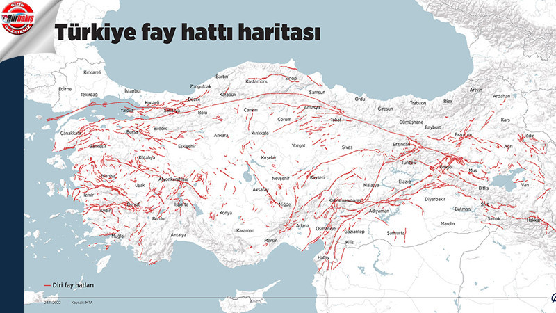 MTA Türkiye'nin diri fay hattı haritasını güncelledi! 